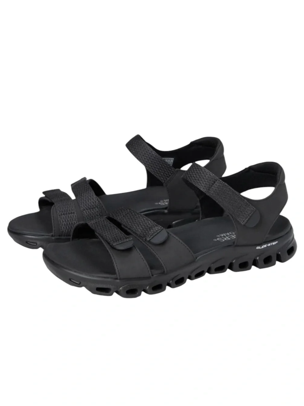 Skechers Glide Step Count on Me NEW black sandals women’s 9